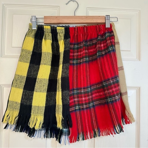 NWT UO Urban Renewal Remade Plaid Scarf Mini Skirt - Picture 7 of 11